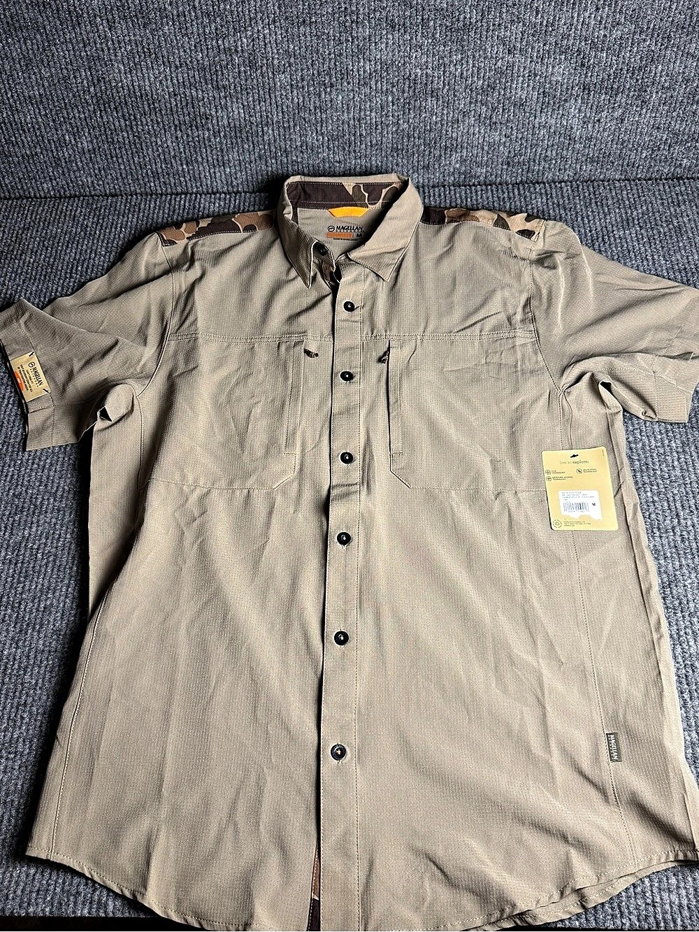 Magellan Men's Hunt Gear SS Lightweight Camo Timber W/F Duck Camo